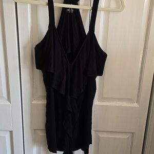 Lane Bryant Black Ruffle Front Sleeveless Top